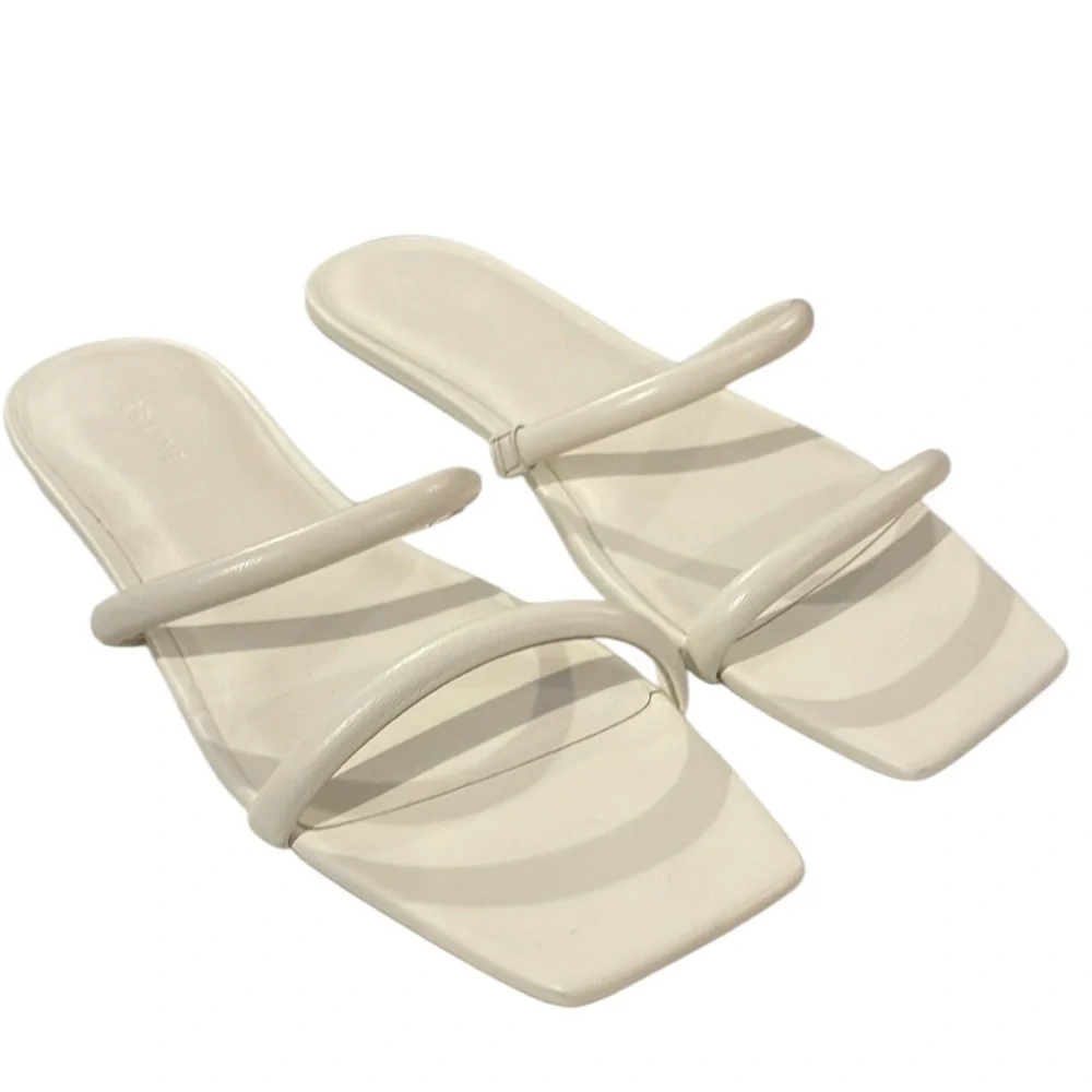 EVERLANE The Double Strap Slip-On Edgy Leather Boho Sandal 10.5 - Picture 7 of 15